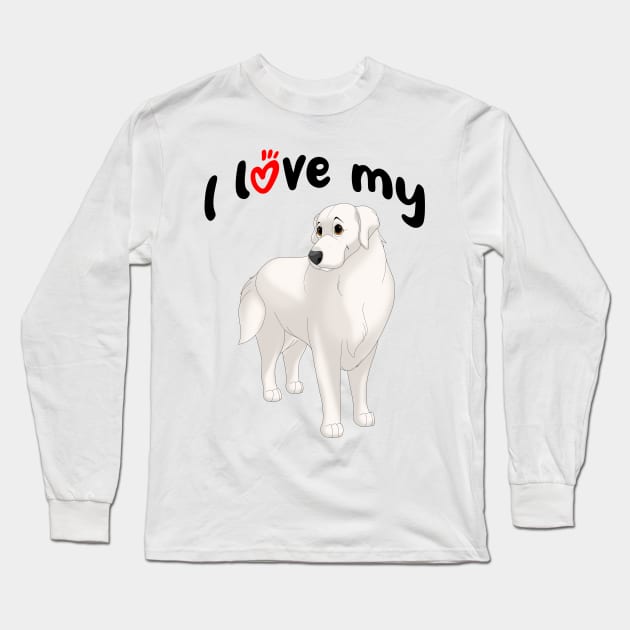 I Love My Great Pyrenees Dog Long Sleeve T-Shirt by millersye